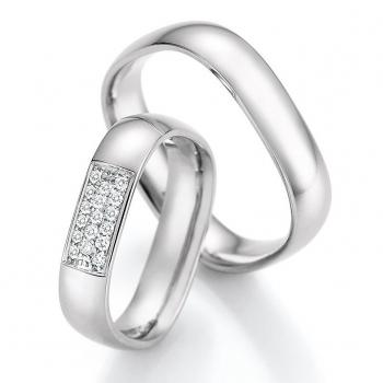 Nowotny-Collection Ruesch Trauringe Weissgold 66/49070-046 + 66/49080-046